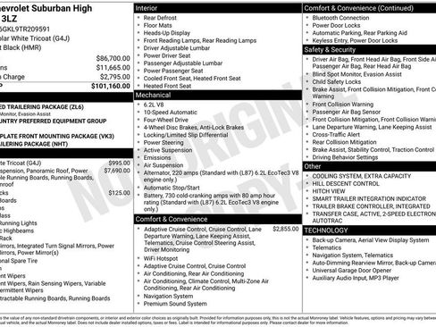 New 2026 Chevrolet Suburban High Country AWD/4WD image 2
