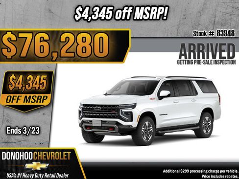 New 2026 Chevrolet Suburban Z71 image 1