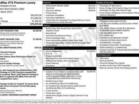 Certified 2024 Cadillac XT6 Premium Luxury w/ Technology Package image 37