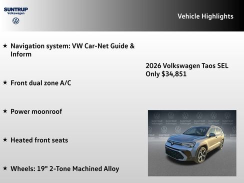 New 2026 Volkswagen Taos SEL AWD/4WD image 7