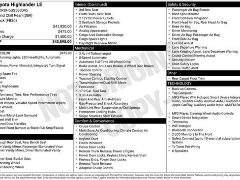 Certified 2025 Toyota Highlander LE AWD/4WD image 33
