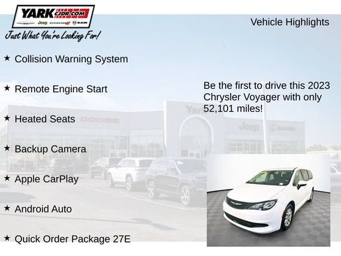 Certified 2023 Chrysler Voyager LX FWD image 12