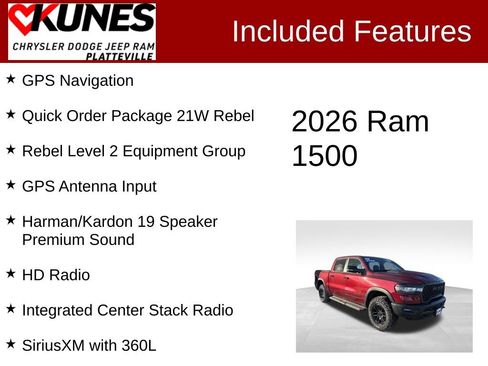 New 2026 RAM 1500 Rebel w/ Rebel Level 2 Equipment Group AWD/4WD image 2