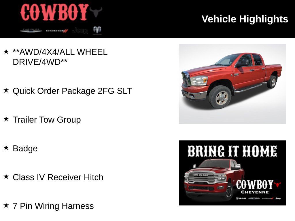Used 2008 Dodge Ram 2500 Truck SLT w/ Trailer Tow Group AWD/4WD image 2