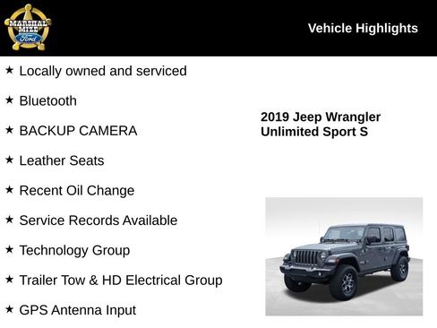 Used 2019 Jeep Wrangler Unlimited Sport S AWD/4WD image 2