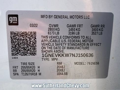 Used 2022 Chevrolet Traverse Premier AWD/4WD image 58