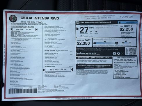 New 2025 Alfa Romeo Giulia w/ Driving Assist Package image 33