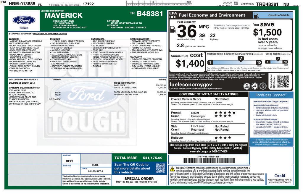 New 2026 Ford Maverick Lariat w/ 4K Tow Package AWD/4WD image 11
