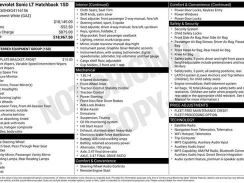 Used 2016 Chevrolet Sonic LT image 11