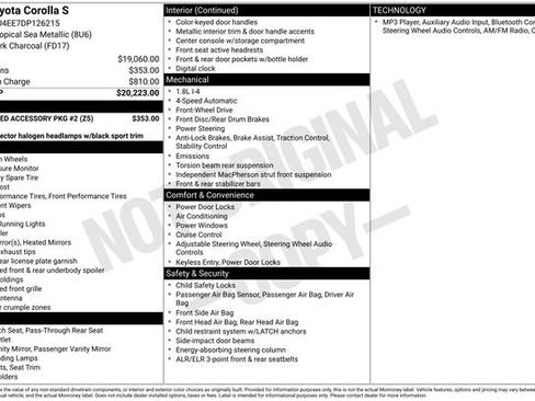 Used 2013 Toyota Corolla S w/ Preferred Accessory Pkg #2 FWD image 12