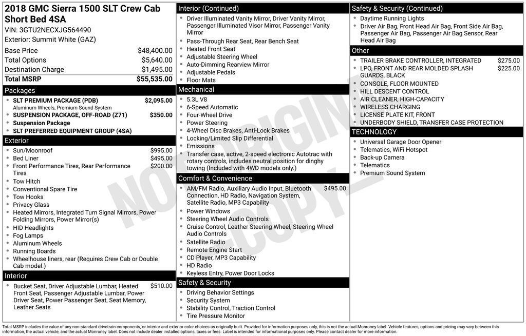 Certified 2018 GMC Sierra 1500 SLT w/ SLT Premium Package AWD/4WD image 7