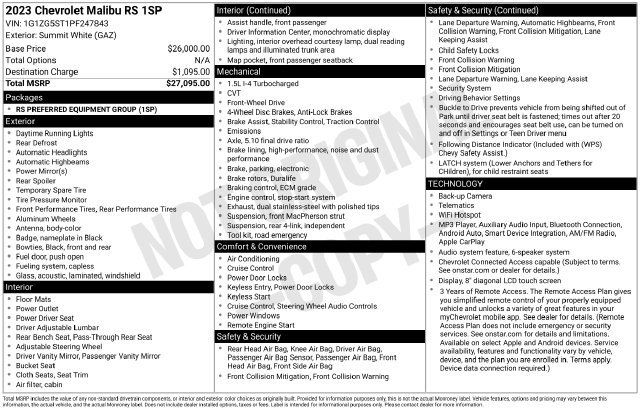 Certified 2023 Chevrolet Malibu RS FWD image 15