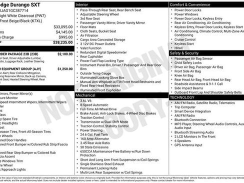 Certified 2016 Dodge Durango SXT w/ Quick Order Package 23B AWD/4WD image 4