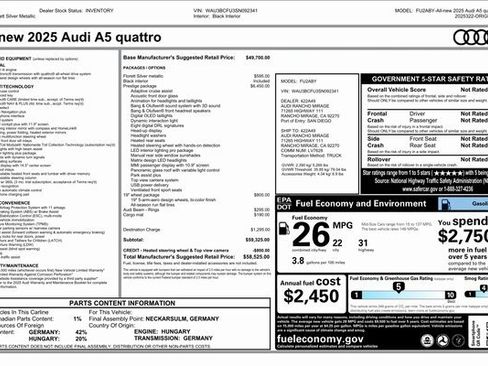 New 2025 Audi A5 2.0T Prestige image 31