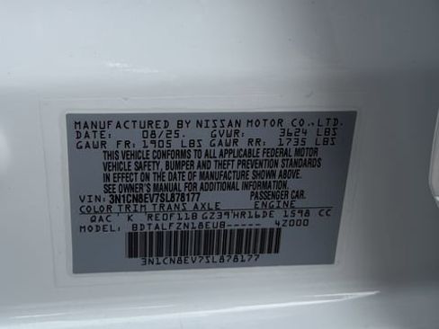 New 2025 Nissan Versa SV w/ Trunk Package image 30