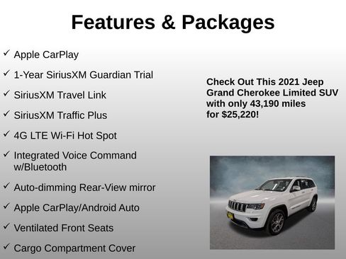 Used 2021 Jeep Grand Cherokee Limited w/ Luxury Group II AWD/4WD image 17