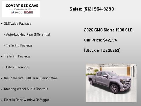 New 2026 GMC Sierra 1500 SLE w/ Preferred Package RWD image 37