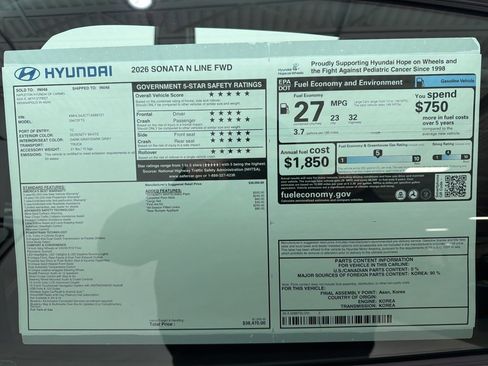 New 2026 Hyundai Sonata N Line image 36