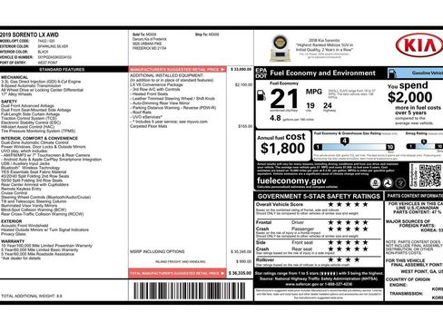 Used 2019 Kia Sorento LX w/ Option Group 020 image 3