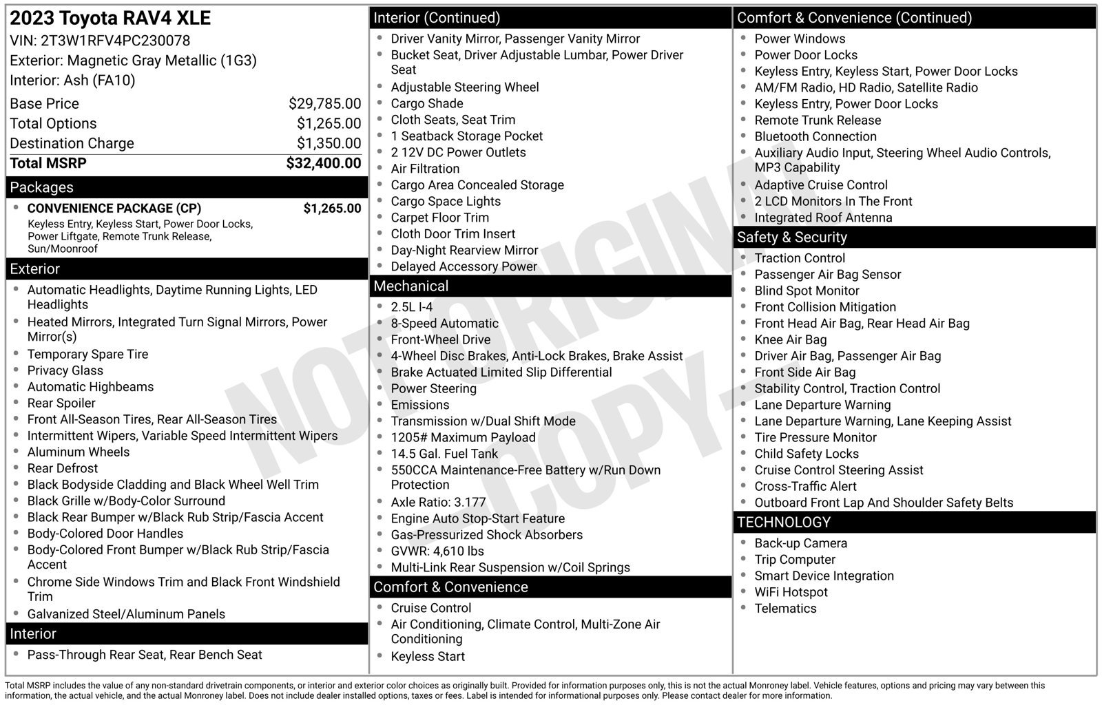 Used 2023 Toyota RAV4 XLE w/ Convenience Package FWD image 3