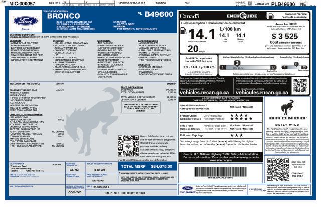 Used 2023 Ford Bronco Wildtrak AWD/4WD image 1
