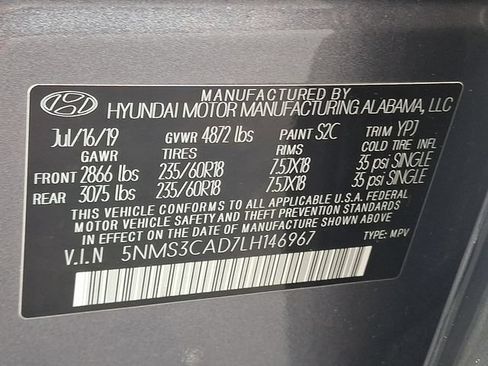 Used 2020 Hyundai Santa Fe SEL w/ Convenience Package AWD/4WD image 28
