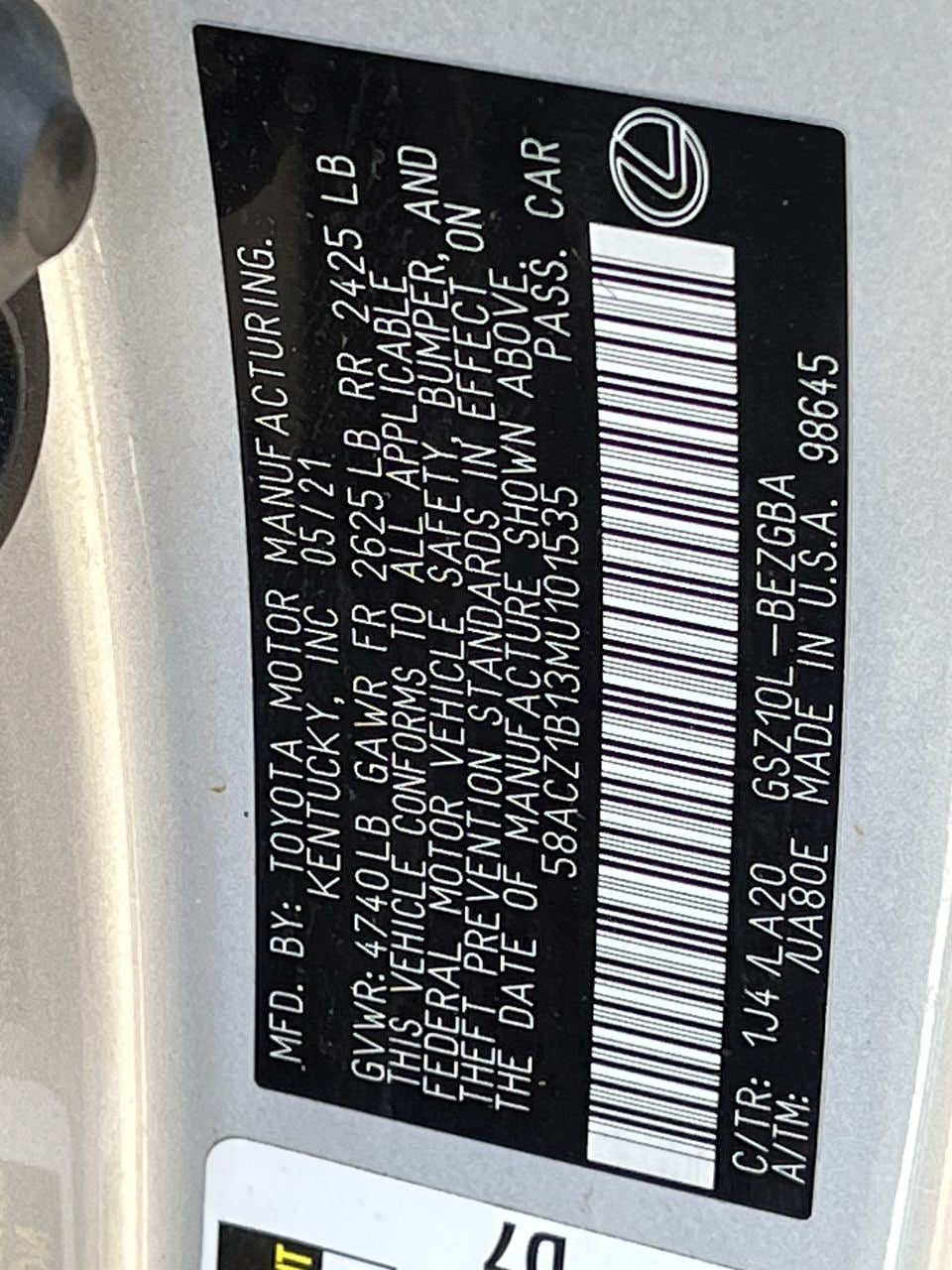Used 2021 Lexus ES 350 w/ Accessory Package FWD image 29