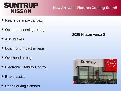 Used 2025 Nissan Versa S w/ Trunk Package image 3