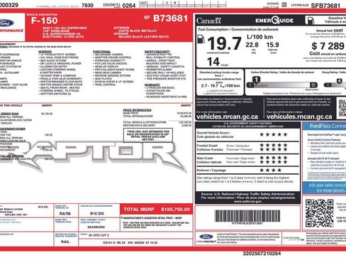 Certified 2025 Ford F150 Raptor w/ Equipment Group 803A Raptor R AWD/4WD image 6
