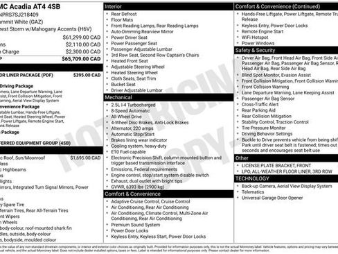 Used 2025 GMC Acadia AT4 w/ LPO, Floor Liner Package AWD/4WD image 1