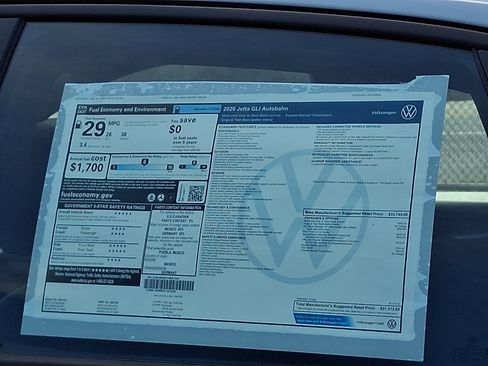 New 2026 Volkswagen Jetta GLI Autobahn FWD image 19