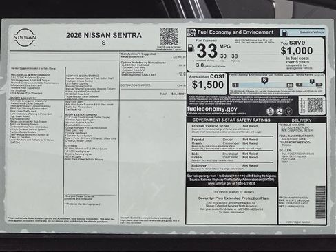 New 2026 Nissan Sentra S w/ Floor Mat Package image 40