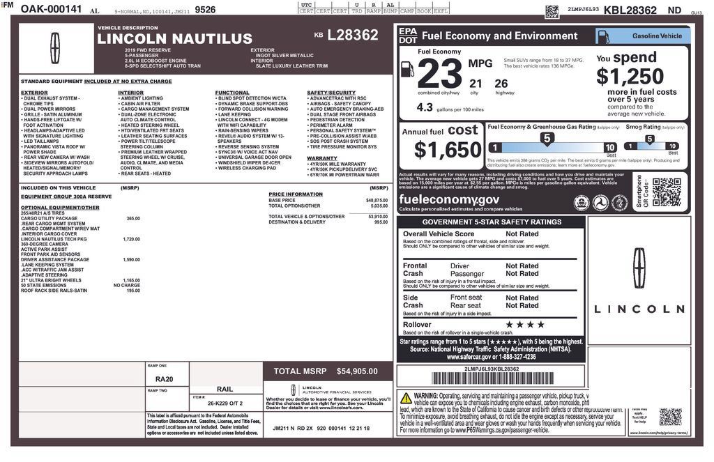 Used 2019 Lincoln Nautilus Reserve FWD image 37