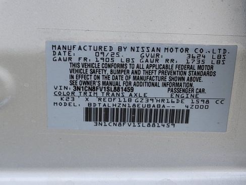 New 2025 Nissan Versa SR w/ Trunk Package image 12