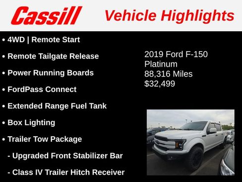 Used 2019 Ford F150 Platinum w/ Trailer Tow Package AWD/4WD image 3