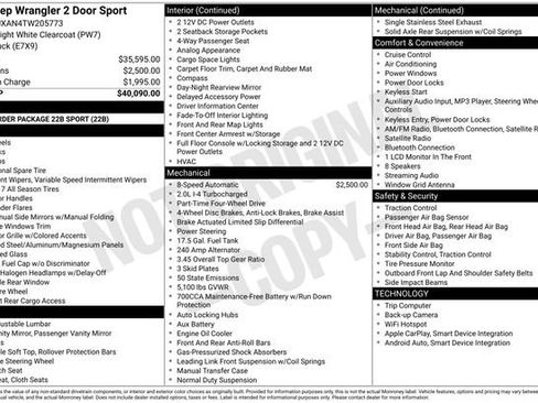 New 2026 Jeep Wrangler Sport AWD/4WD image 39