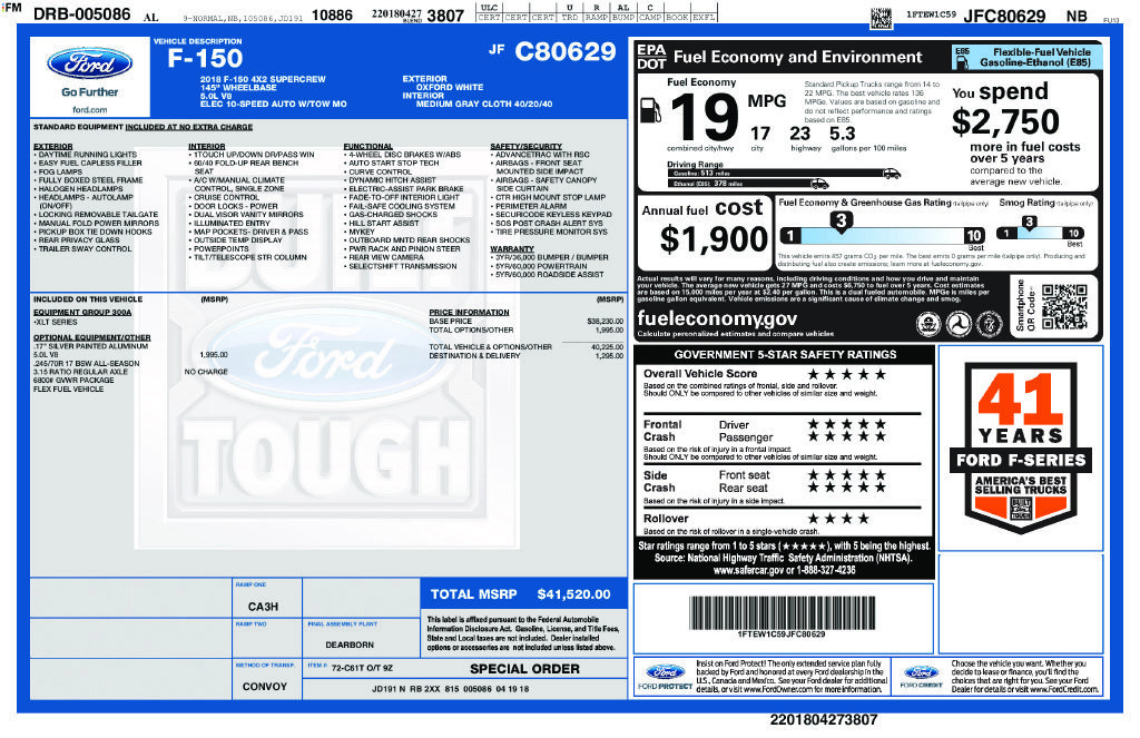 Certified 2018 Ford F150 XLT RWD image 1