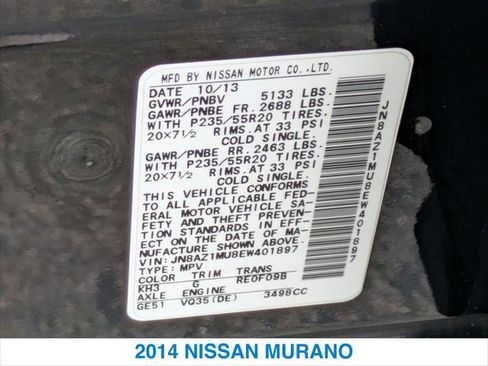 Used 2014 Nissan Murano LE w/ Platinum Edition Package image 26