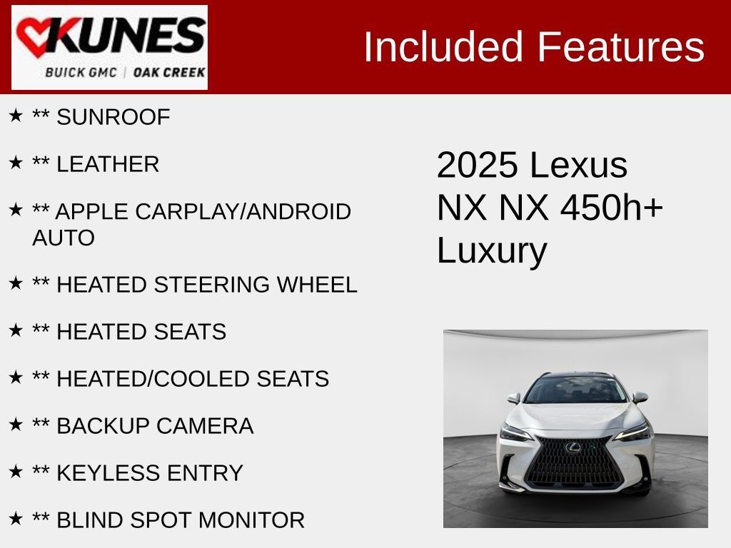 Used 2025 Lexus NX 450h+ AWD w/ Towing Package (2000 Lbs) image 2