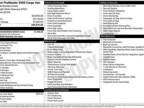 Used 2022 RAM ProMaster 3500 w/ Driver Convenience Group FWD image 17
