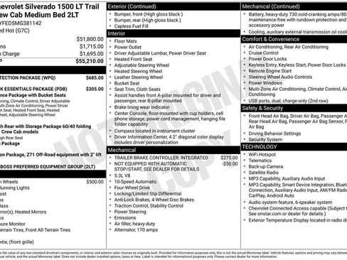 Used 2021 Chevrolet Silverado 1500 LT Trail Boss w/ Bed Protection Package AWD/4WD image 2