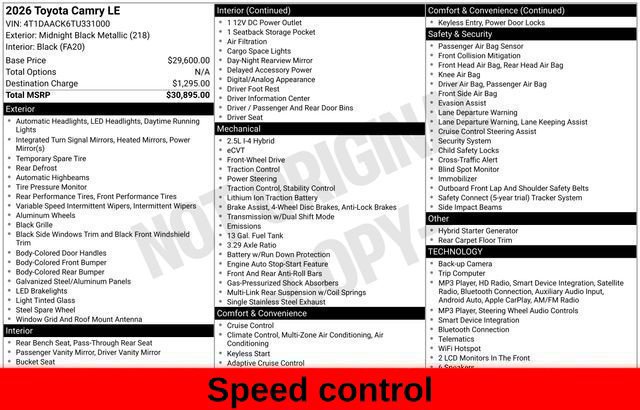 Used 2026 Toyota Camry LE FWD image 45