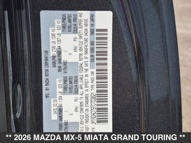 New 2026 MAZDA MX-5 Miata Grand Touring w/ Weather Package RWD image 12