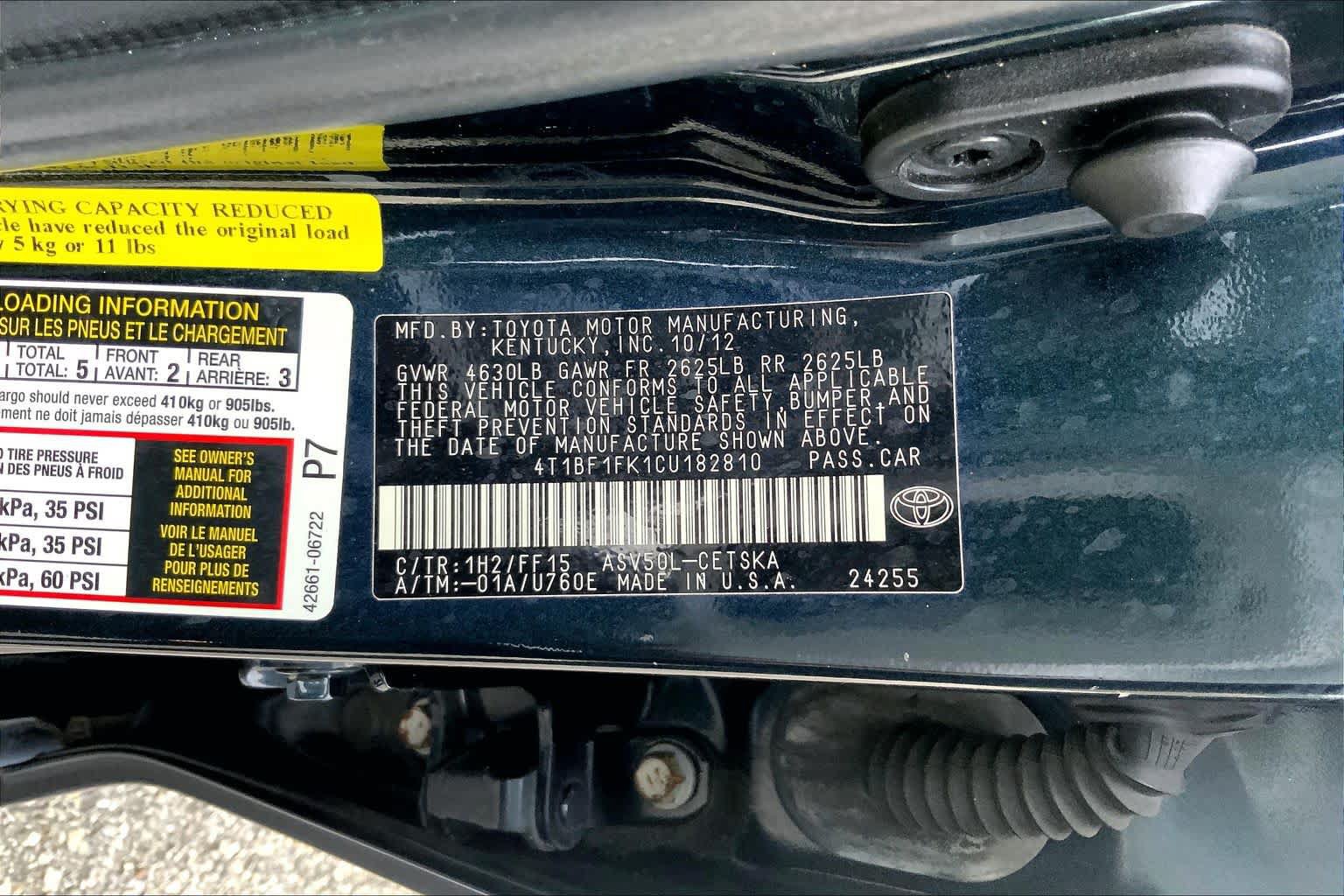 Used 2012 Toyota Camry SE FWD image 35