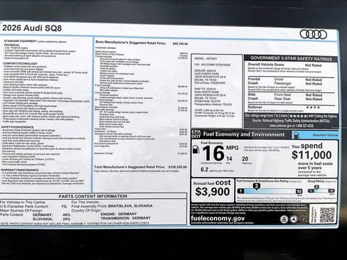 New 2026 Audi SQ8 Prestige image 16