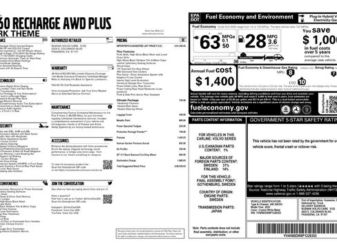 Used 2023 Volvo XC60 T8 Plus w/ Climate Package image 55