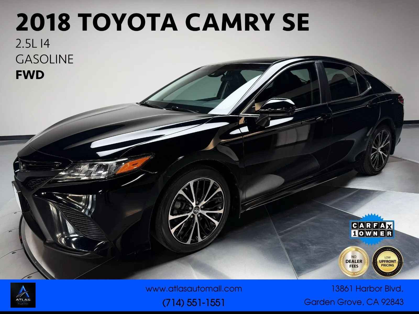 Used 2018 Toyota Camry SE w/ Moonroof Package FWD image 1