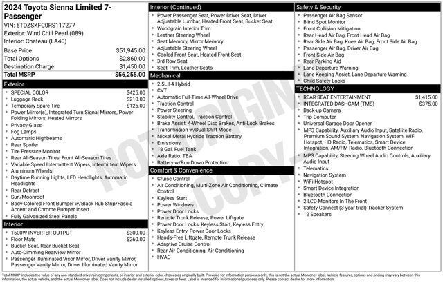 Used 2024 Toyota Sienna Limited AWD/4WD image 2