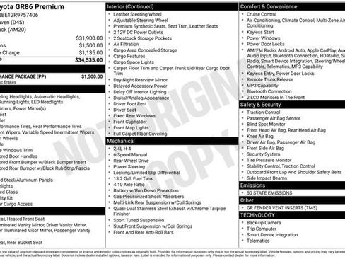 Used 2024 Toyota GR86 Premium w/ Performance Package image 32