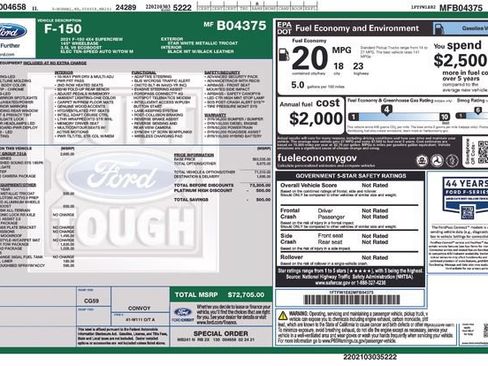 Used 2021 Ford F150 Platinum w/ Equipment Group 701A High AWD/4WD image 21